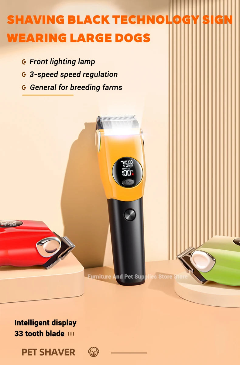 Electric Dog Grooming Clipper – Professional Cordless Pet Hair Trimmer