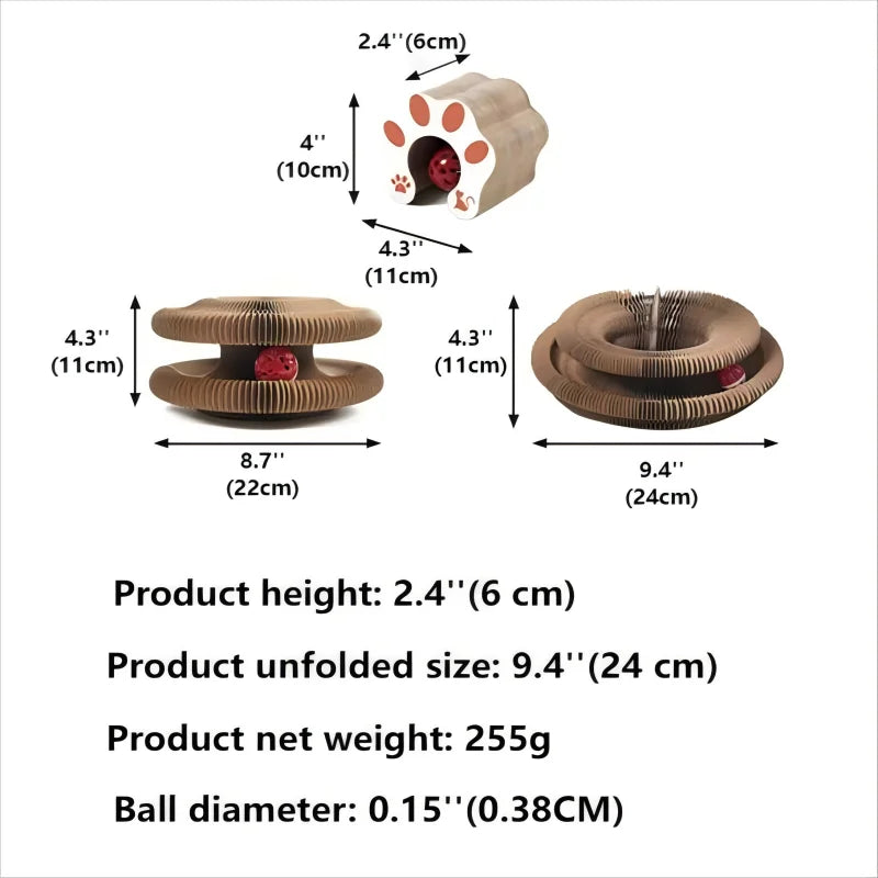 Kitten Curl Toy – Foldable Magic Cat Scratcher & Interactive Bed