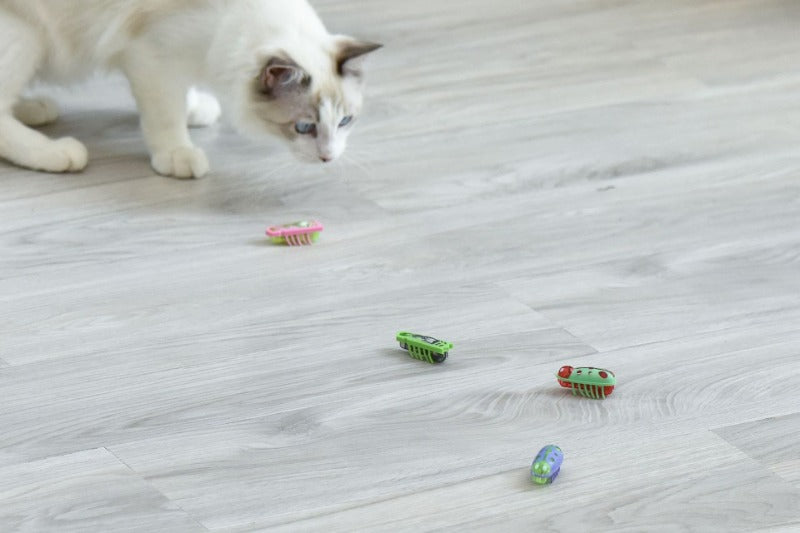 Cat Toys Luminescence Electric Worms Pet Interactions Insects Beetle Micro Worms Automatic Flipping Obstacle Avoidance Plaything