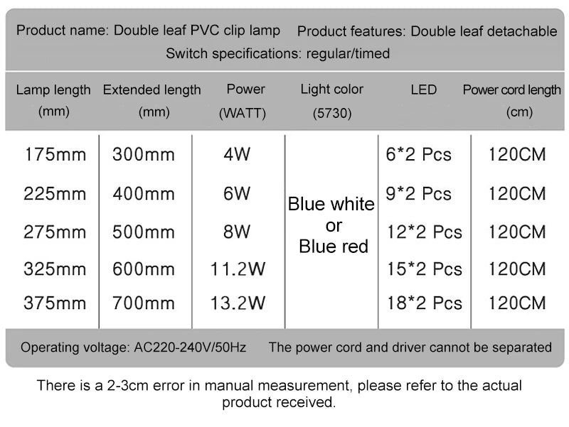 Super Bright Clip Lamp LED Aquarium Light for Aquatic Plant Grow Fish Tank