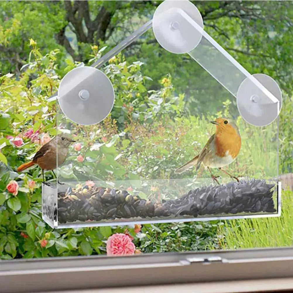 Outdoor Window Bird Feeder – Transparent Suction Cup Feeder for Garden & Balcony