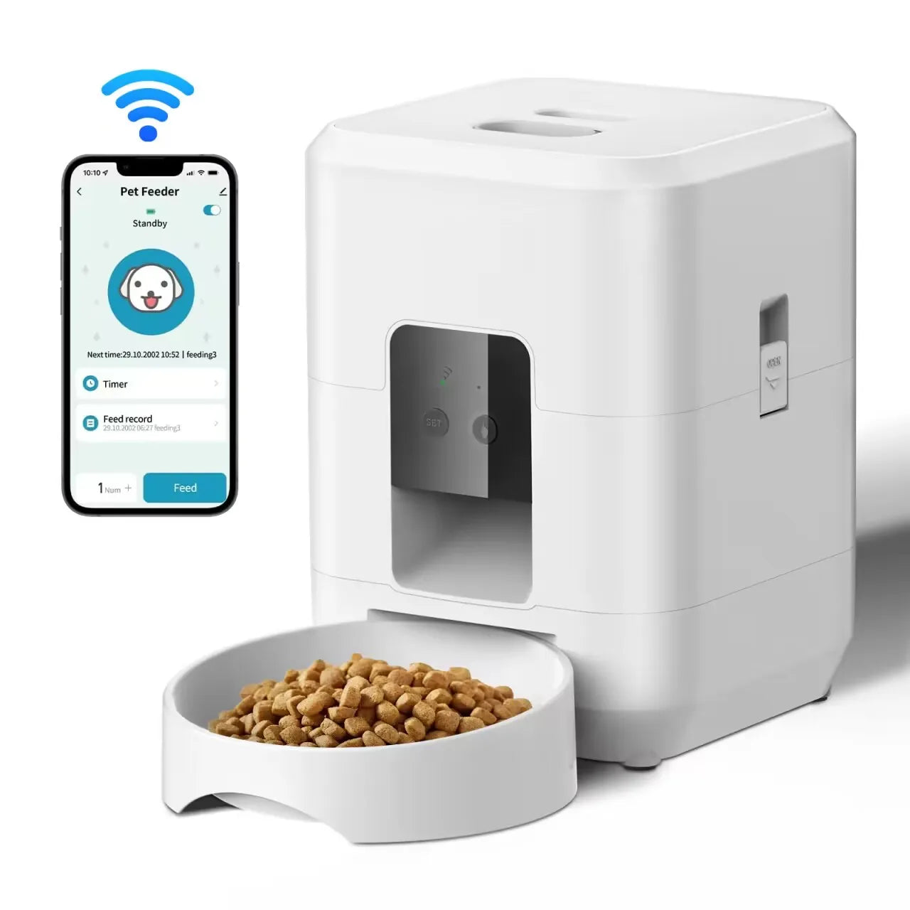 Smart Automatic Pet Feeder with Camera – App Controlled Cat & Dog Feeder
