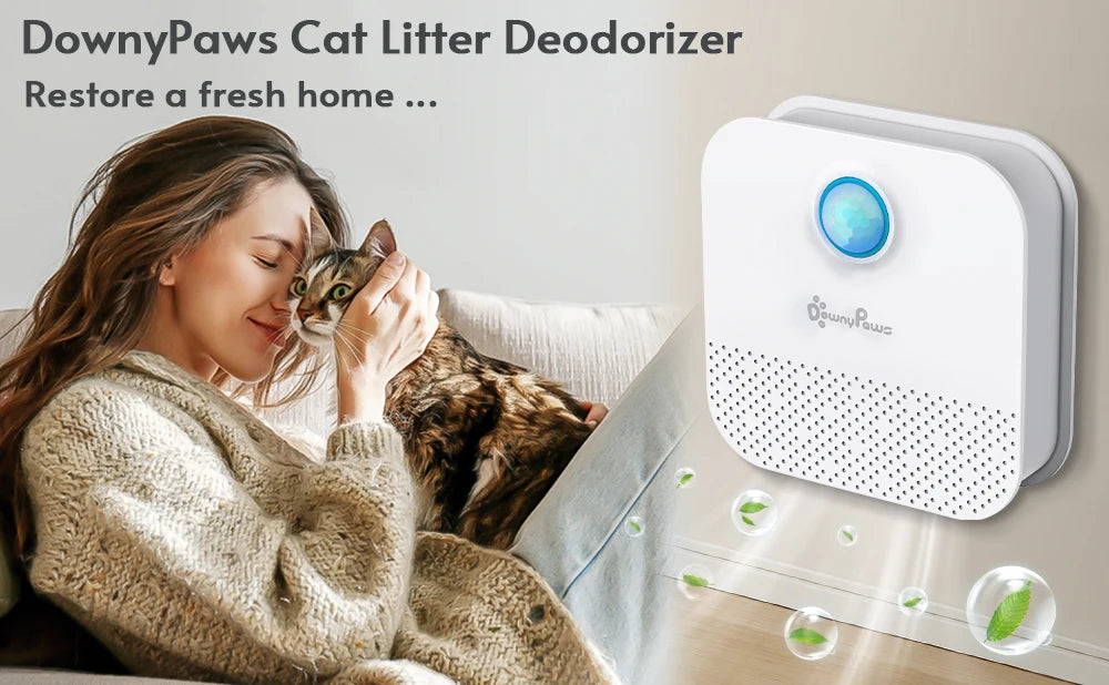 DownyPaws Smart Cat Litter Odor Purifier – Air Deodorizer for Pets