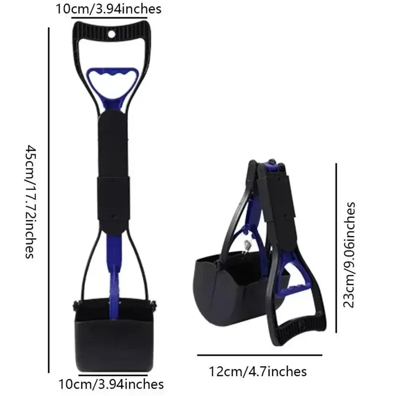 Long Handle Poop Scooper – Folding Waste Cleanup Tool for Dogs