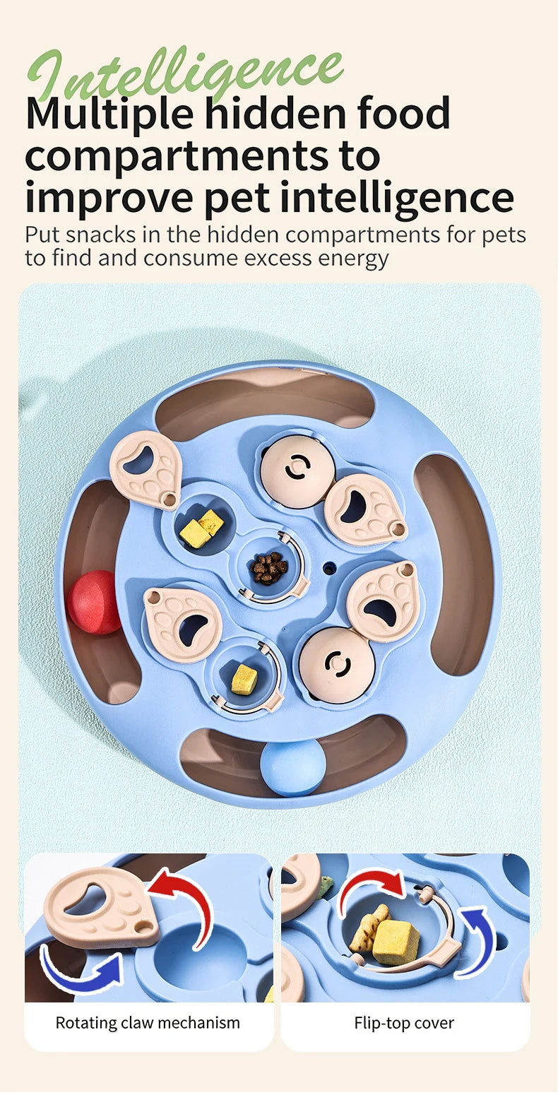 Interactive Cat Toy – Slow Feeder Turntable for Indoor Cats & Mental Stimulation