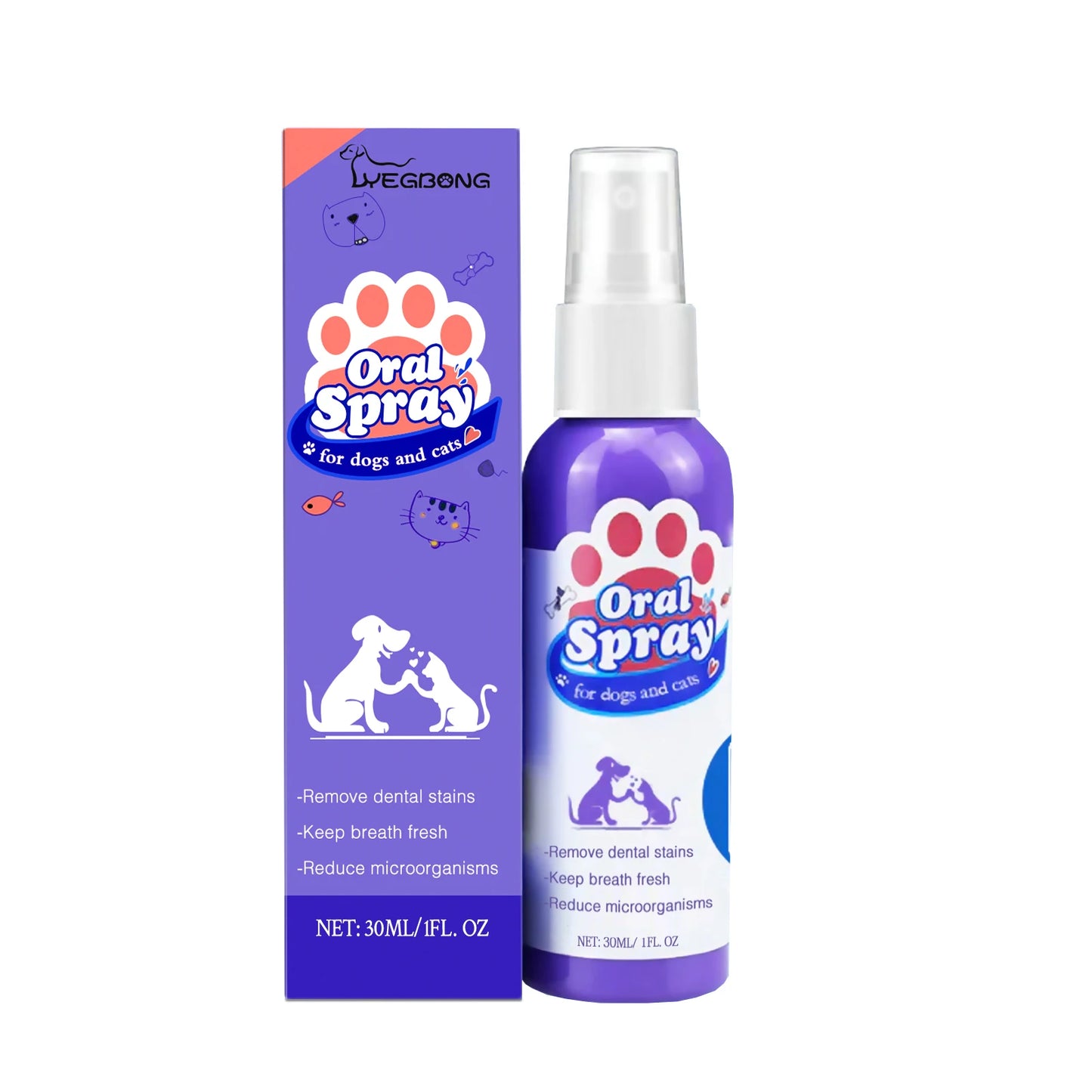 Pet Dental Spray for Dogs & Cats – Freshen Breath, Remove Plaque & Tartar, Easy Oral Care 30ml