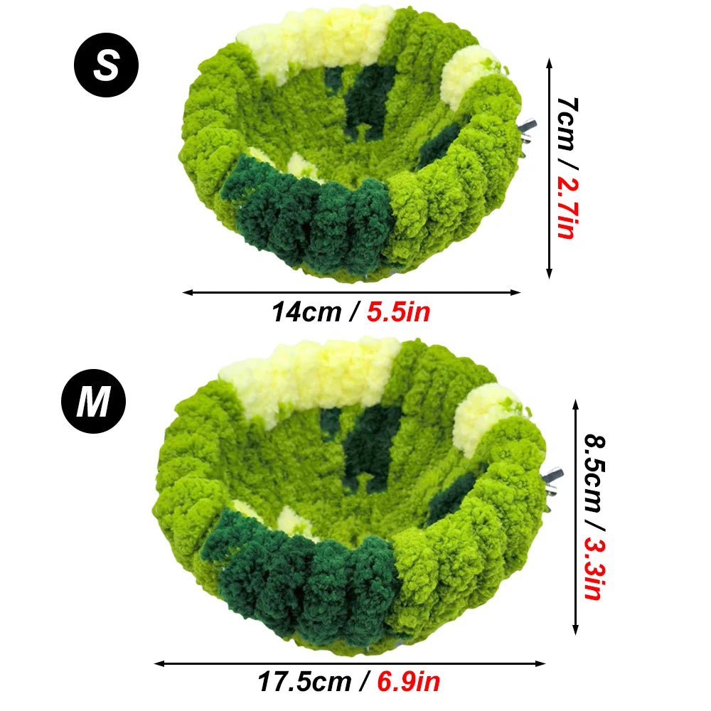 Autumn & Winter Plush Bird Nest – Cozy Round Sleeping Bed for Parrots & Small Birds