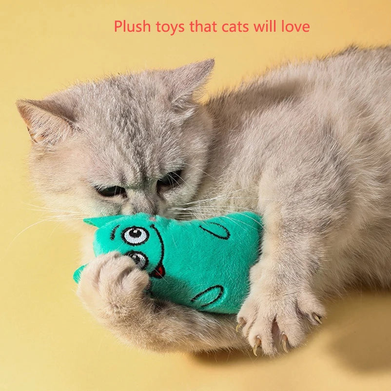 Cartoon Plush Dog & Cat Toy – Bite-Resistant Chew & Teeth Cleaning Toy