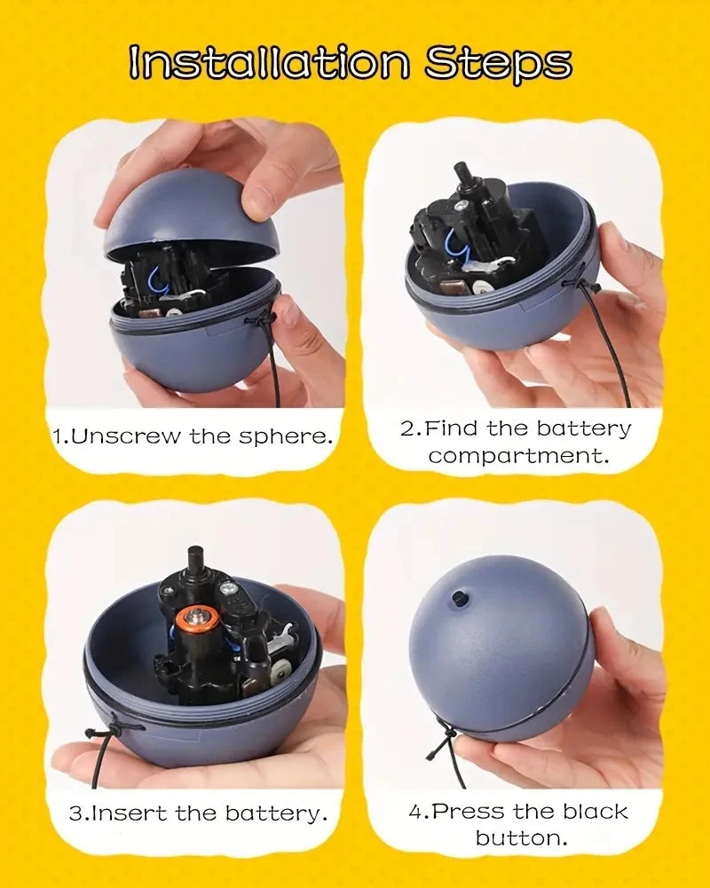 Battery-Operated Interactive Cat Toy – Rolling Ball with Tracking Mouse
