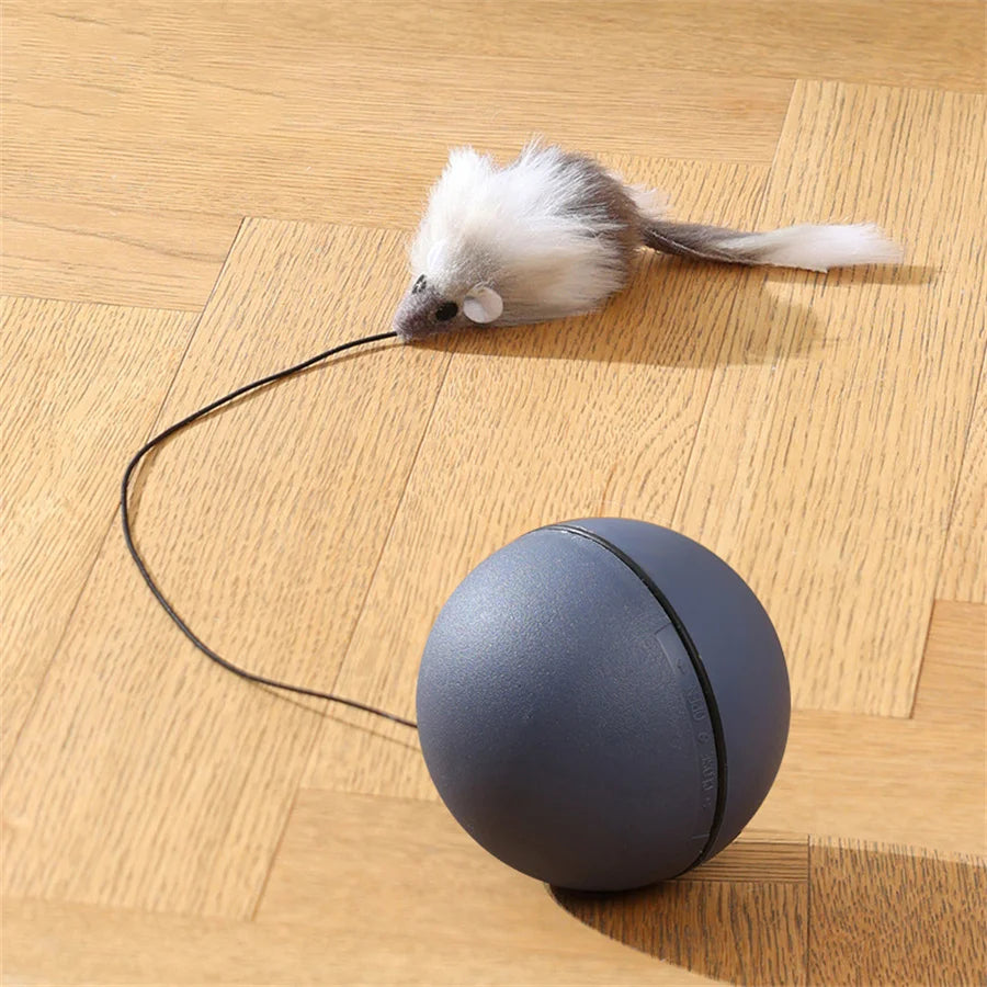 Battery-Operated Interactive Cat Toy – Rolling Ball with Tracking Mouse