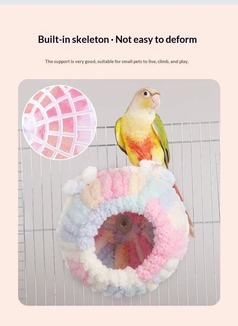 Winter Heated Bird House – Warm Cotton Snuggle Hut for Parakeets & Cockatiels