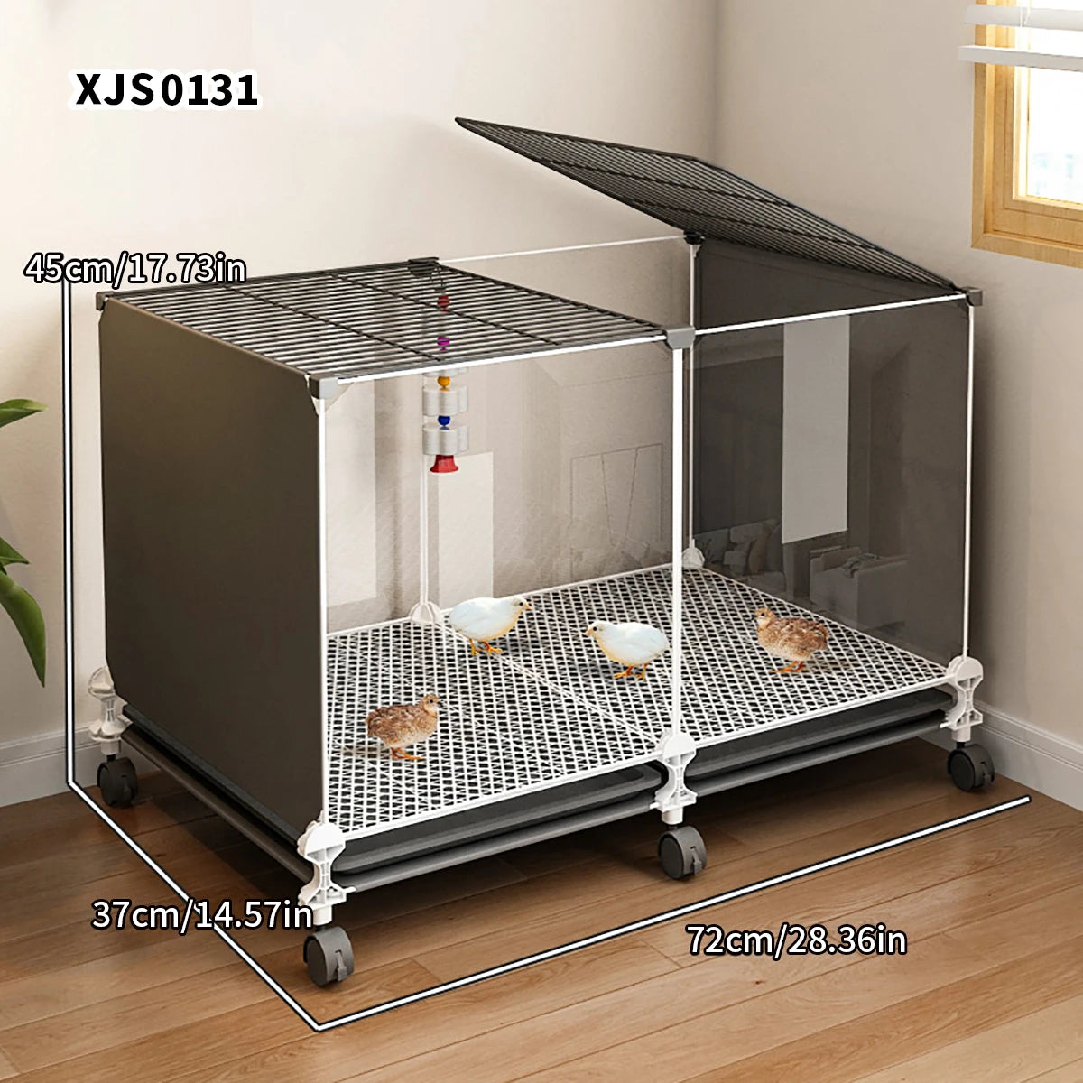 Large Chicken & Duck Cage – Automatic Cleaning Poultry Coop for Outdoor & Balcony Use