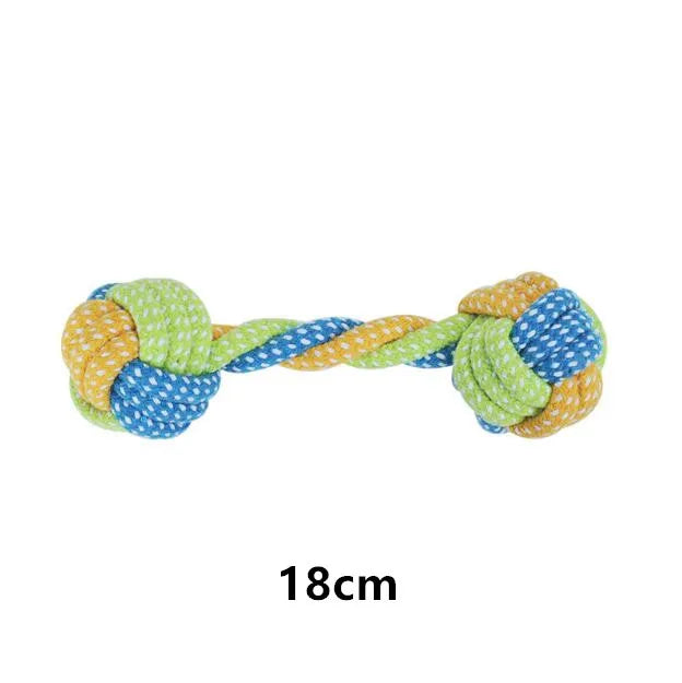 Interactive Cotton Rope Dog Toy – Chew Ball & Toothbrush for Puppies and Large Dogs