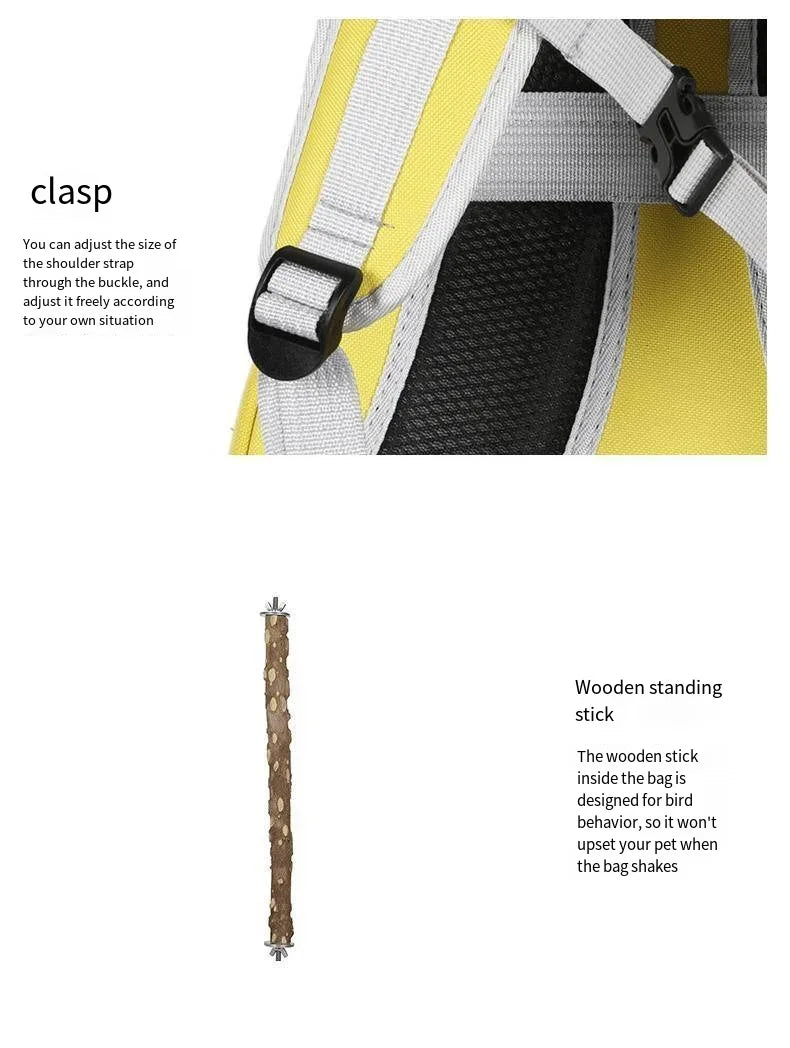 Portable Bird Carrier Backpack – Lightweight Transparent Travel Cage for Small Parrots