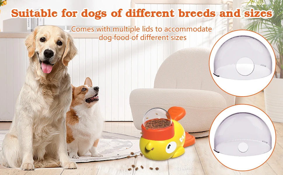 Dog Toys Interactive Treat Dispenser Toy Food Puzzle Slow Feeder Pet Cat Food Leaking Toy Cute Yellow Duck Shape Pet Supplies