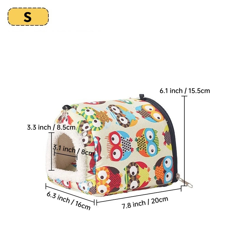 Winter Bird Bed – Arctic Velvet Warm Mat with Stable Hooks for Cages & Windows