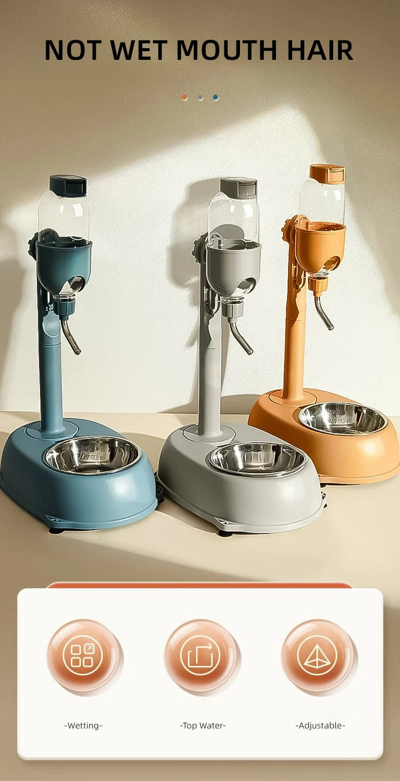 Automatic Anti-Tip Pet Feeder – Dog & Cat Water Dispenser