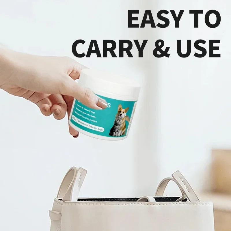 Pet Eye Wipes – Tear Stain Removal & Cleaning Wet Tissues for Cats