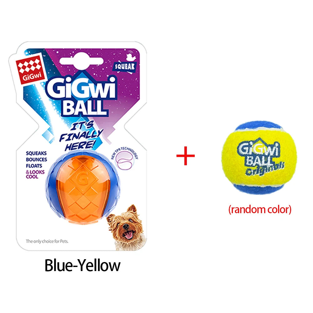 2pcs Pet Dog Squeaky Toys Ball Tennis Ball Interactive Dog Toys High Bounce Sound Rubber Ball for Dog Training Outdoor Play Ball