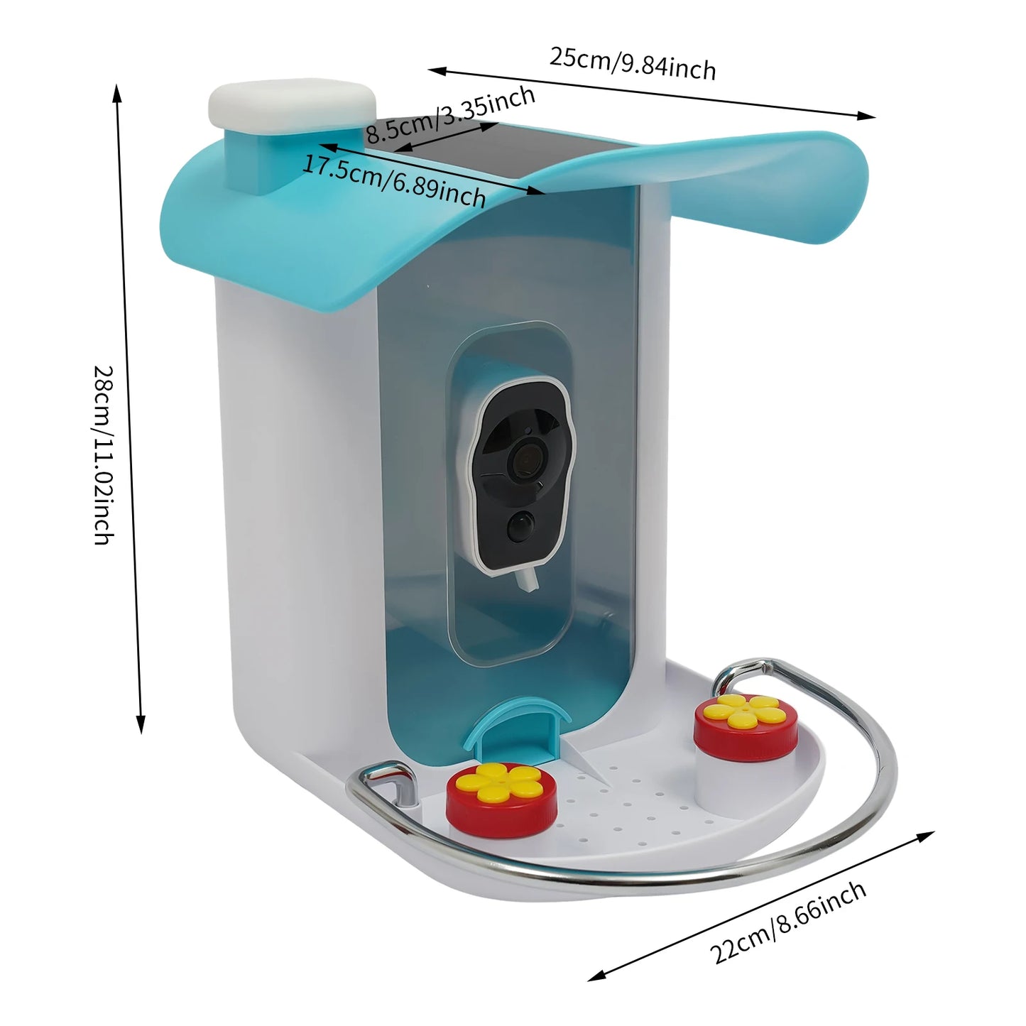 Smart Bird Feeder with Camera – Solar Powered WiFi Feeder, Night Vision, IP65 Waterproof, 2.27 Qt