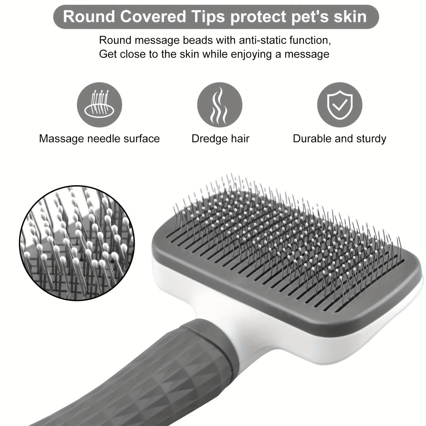 Self-Cleaning Pet Hair Remover Comb – Slicker Brush for Cats & Dogs Grooming