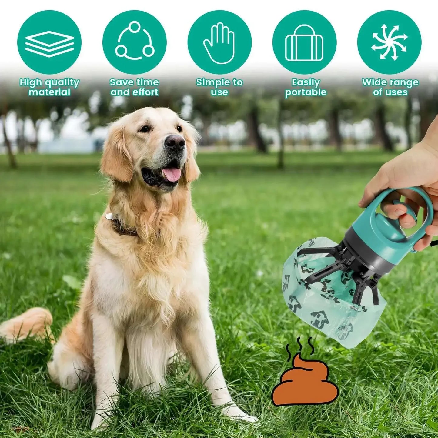 No-Touch Dog Pooper Scooper – Handheld Pet Waste Grabber