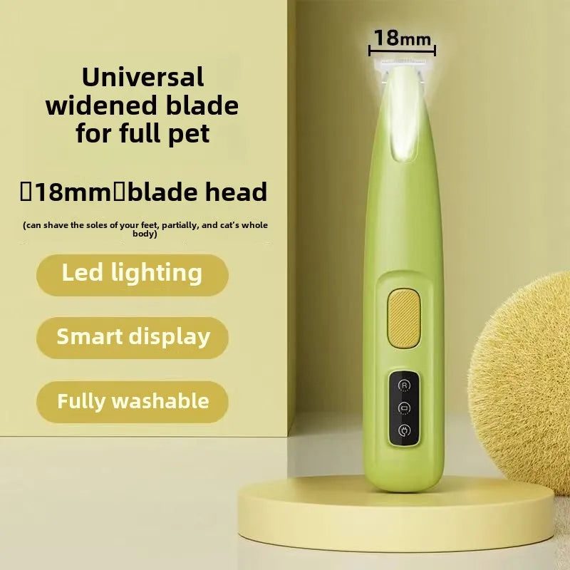 Waterproof Dog Paw Trimmer with LED Light – Pet Hair Clipper with LED Display