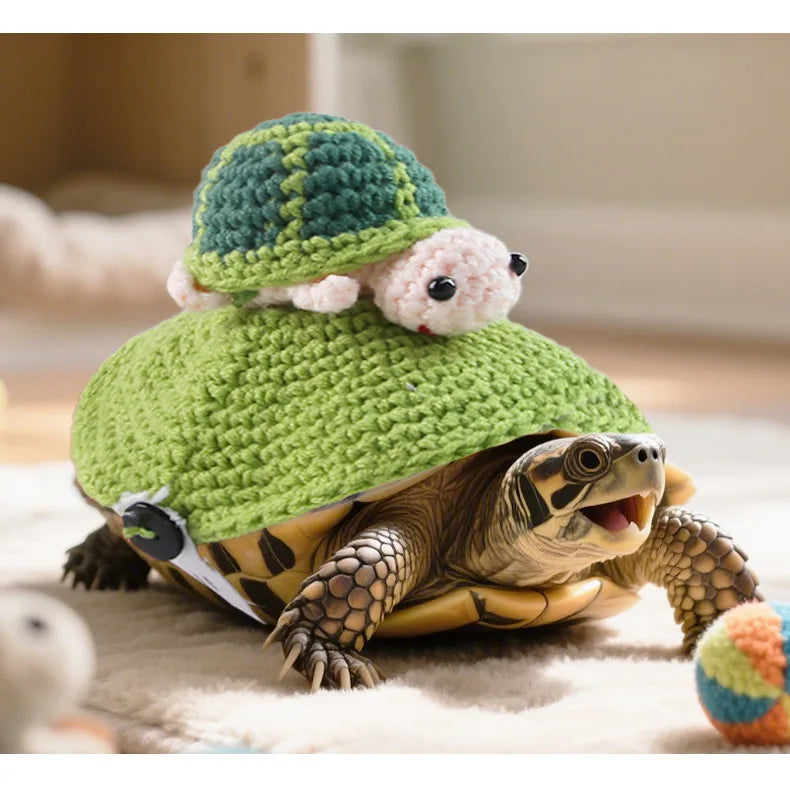 Handmade Turtle Sweater – Adjustable Warm Knitted Bee Costume for Tortoises