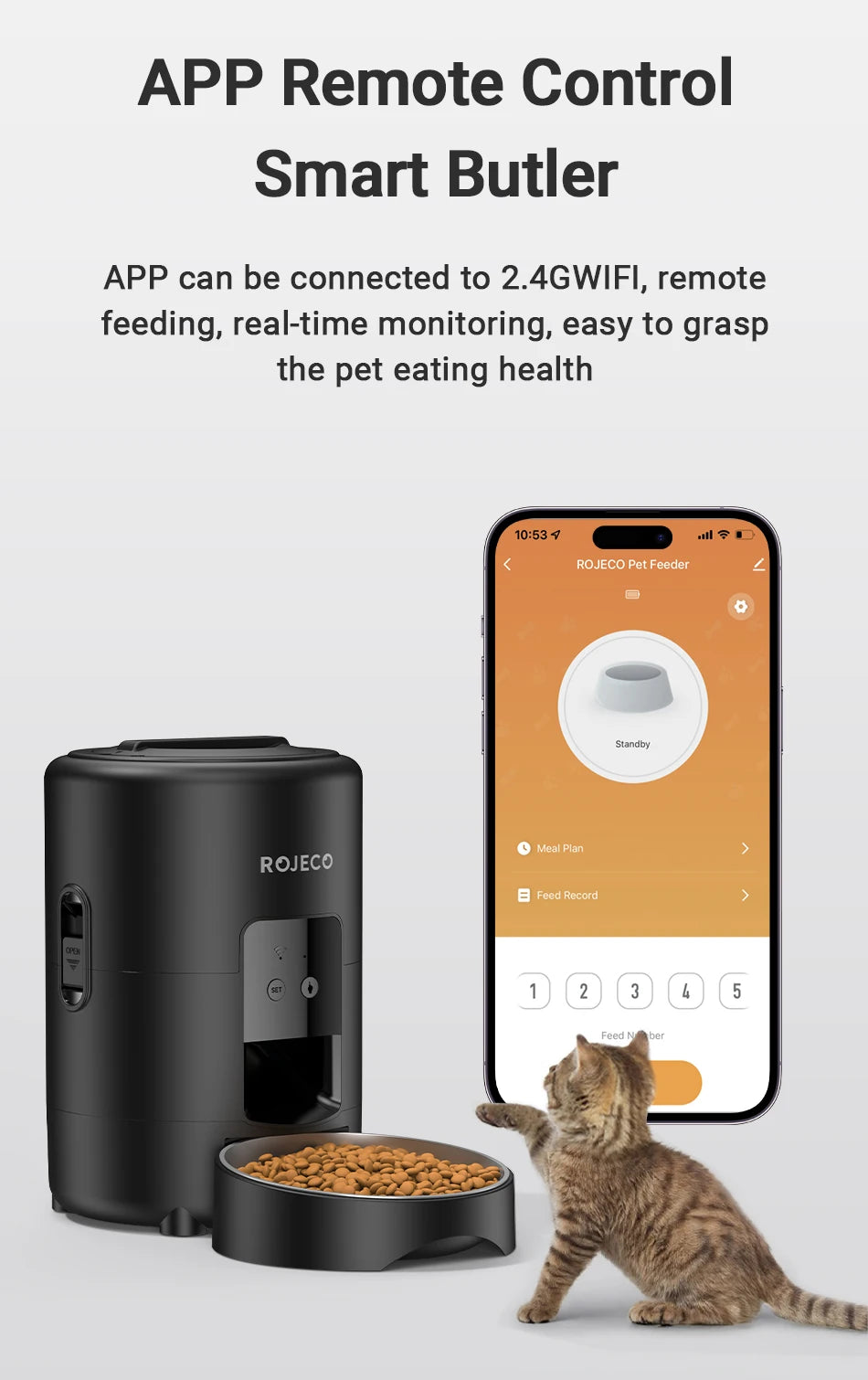 Smart 2L Pet Feeder – Wi-Fi App Auto Dispenser for Cats & Dogs