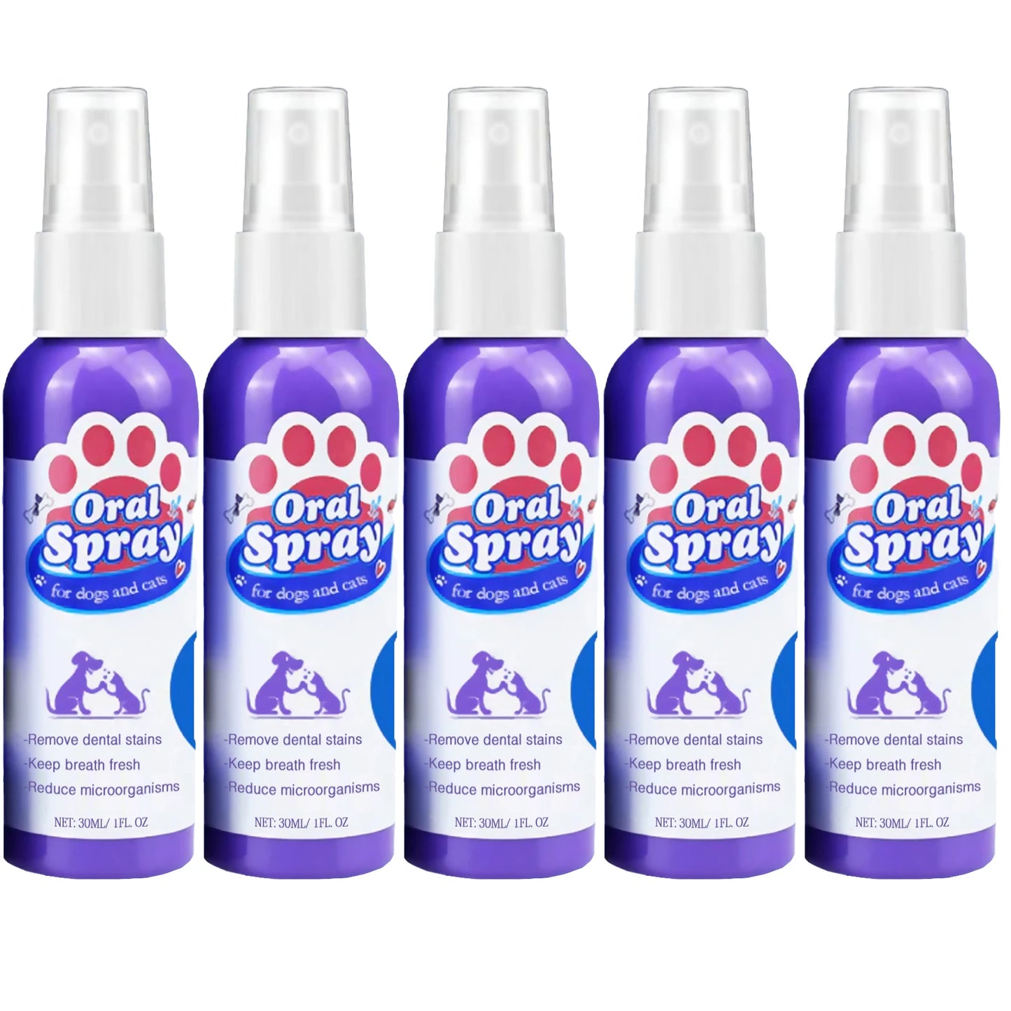 Oral Care Pet Spray – Tartar & Plaque Remover, Breath Freshener, No Brush Needed (30ml)