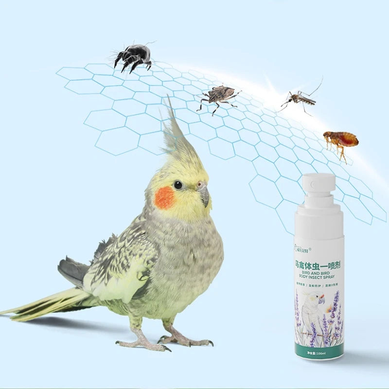 Parrot & Bird Insect Spray – Sterilization, Lice & Mite Control for Pet Birds