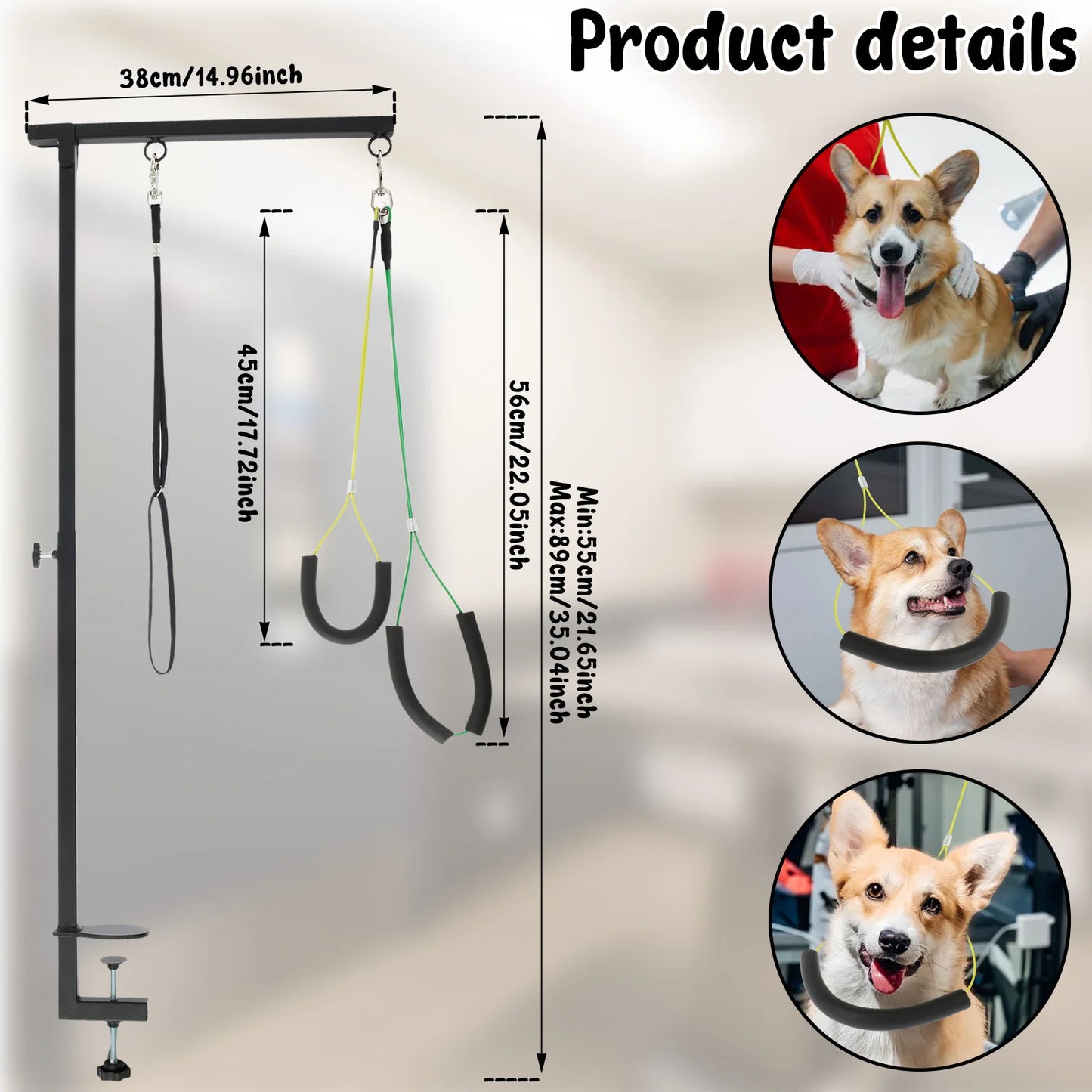 Adjustable Dog Grooming Table – Pet Beauty Stand with Clamp for Haircut & Nail Clipping