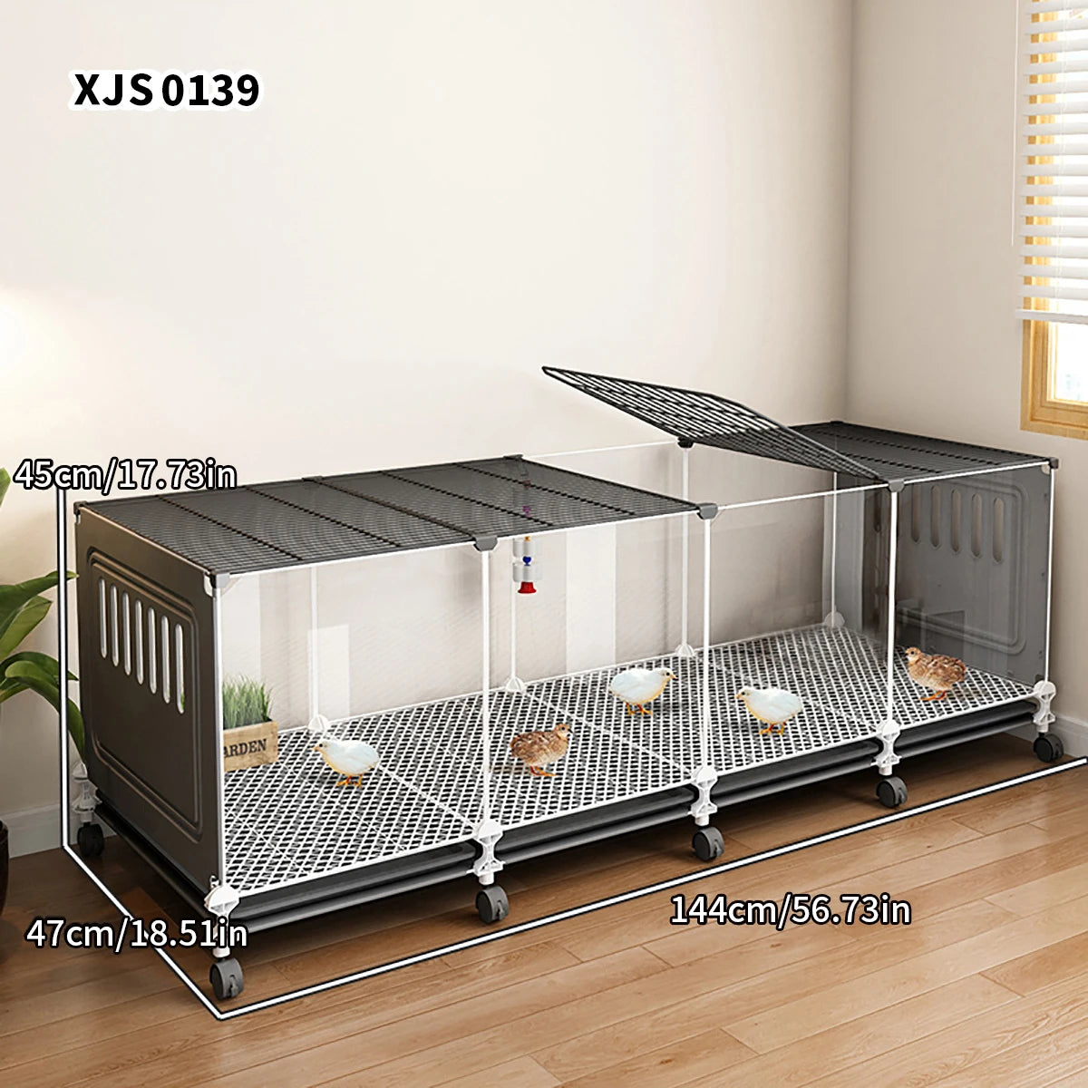Large Chicken & Duck Cage – Automatic Cleaning Poultry Coop for Outdoor & Balcony Use