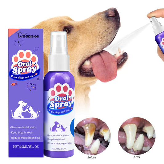 Pet Dental Spray for Dogs & Cats – Freshen Breath, Remove Plaque & Tartar, Easy Oral Care 30ml