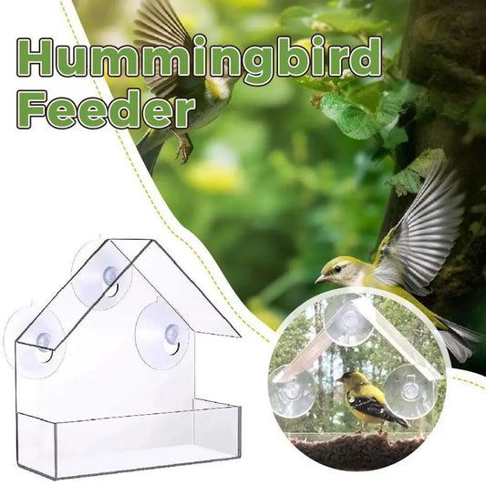 1PC Bird feeder with transparent window and external bird feeder with suction cup suitable for outdoor garden use
