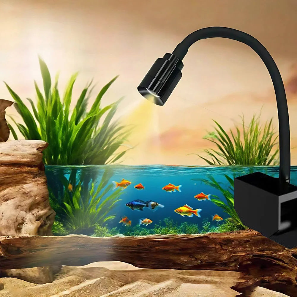 LED Aquarium Light Adjustable Focus Fish Tank Aquatic Plant Light