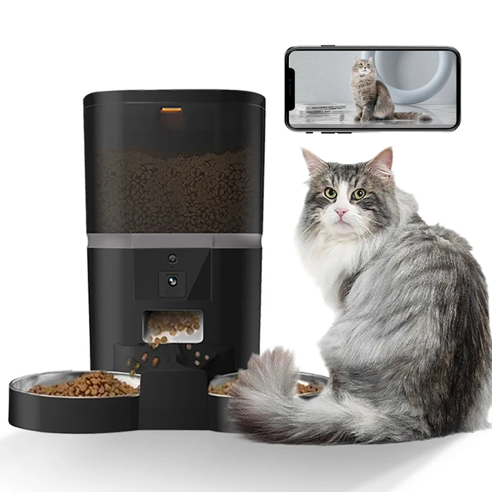 4L Smart Automatic Pet Feeder with Camera – App Controlled Cat & Dog Feeder