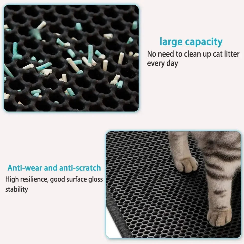 Double-Layer Waterproof Cat Litter Mat – Non-Slip & Washable