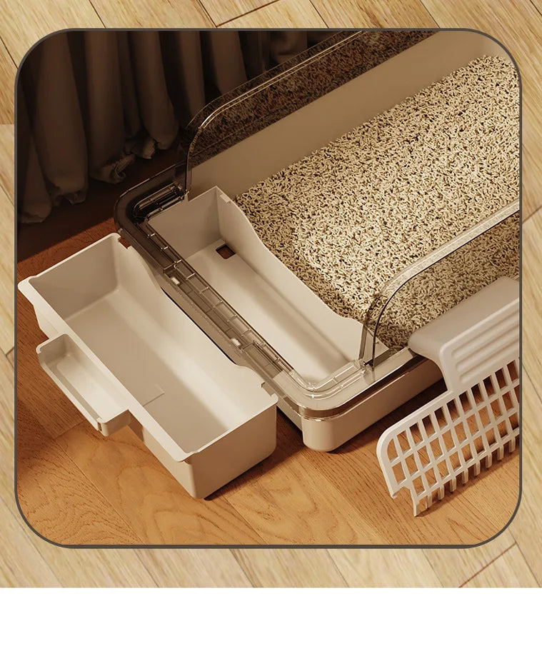 Extra Large Self-Cleaning Cat Litter Box – Closed & Odor Control