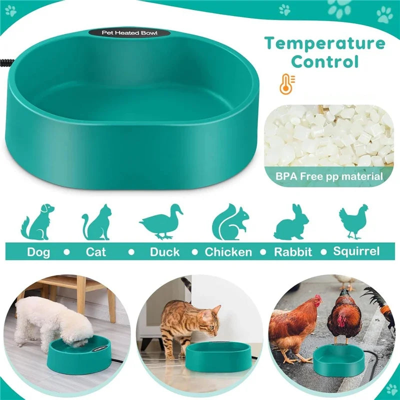 3.7L Automatic Heated Water Bowl – Temperature-Controlled Pet Feeder