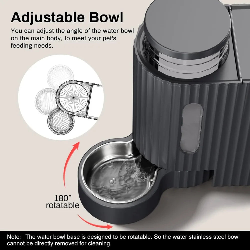 Automatic Gravity Cat & Dog Feeder – Stainless Steel Food & Water Dispenser