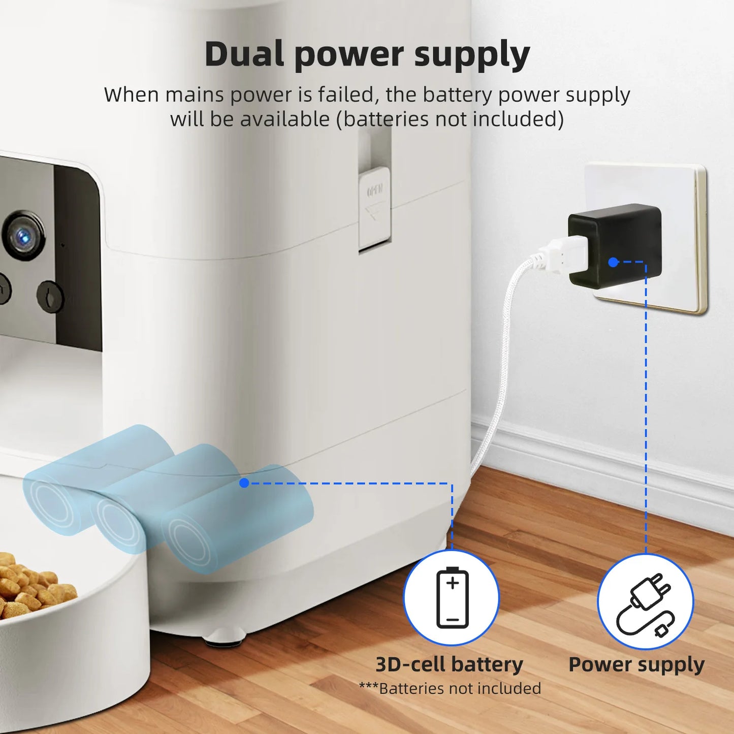 Smart Automatic Pet Feeder with Camera – App Controlled Cat & Dog Feeder