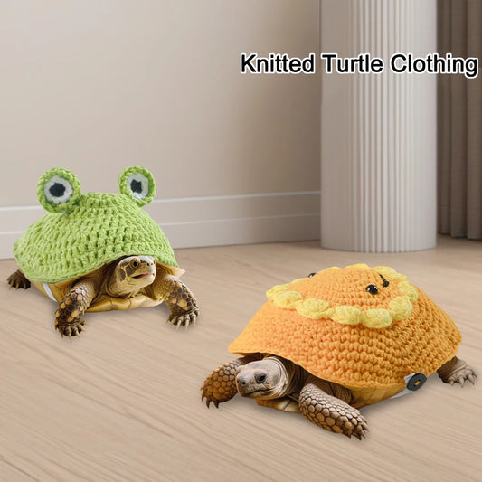 Adjustable Strap Handmade Turtle Sweater Warm Knitted Pet Tortoise Clothes Decorative Bee Shape Turtle Cosplay Costume Party