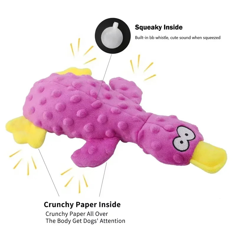 Soft Plush Duck Dog Toy – Squeaky Chew Toy for Small Puppies