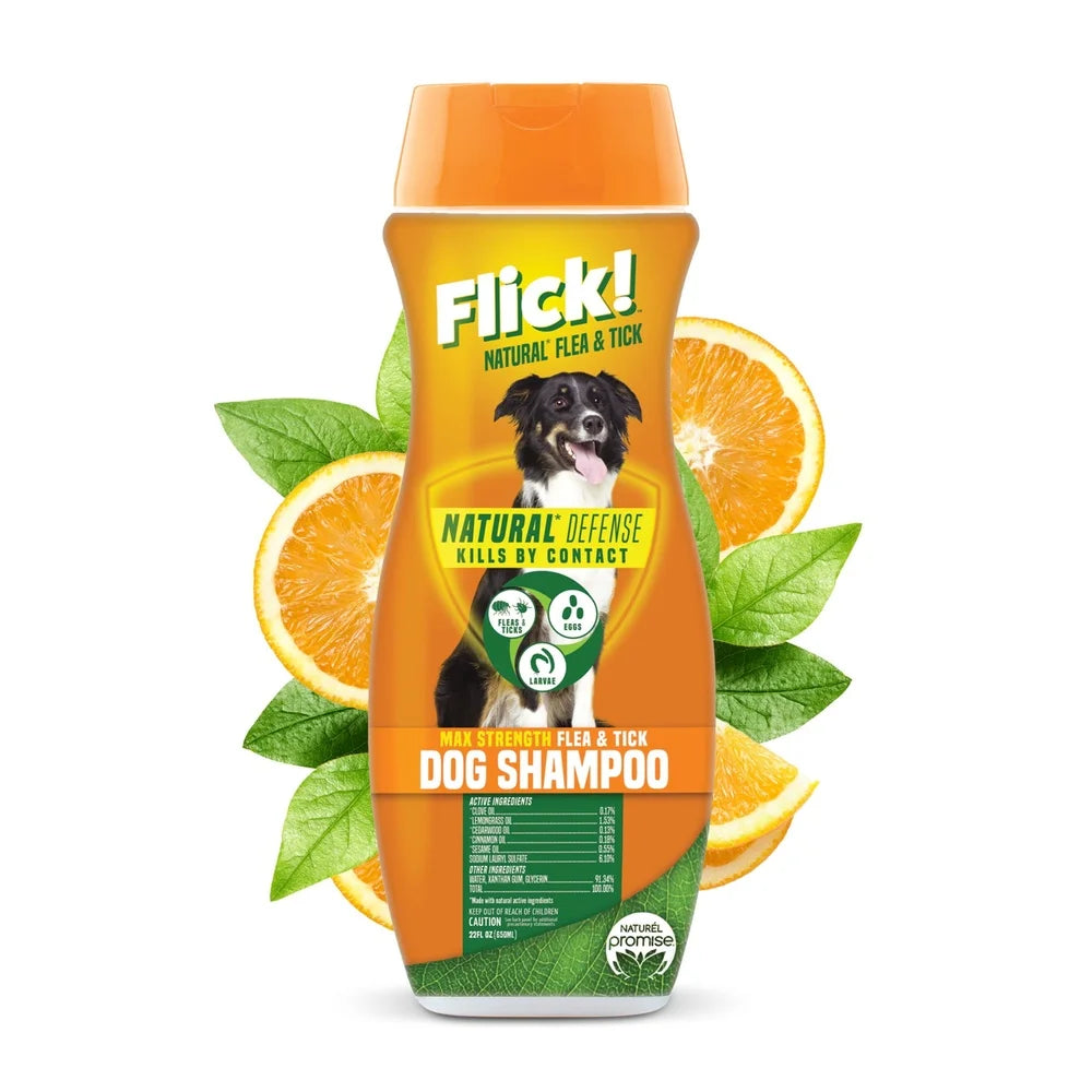 Natural Flea & Tick Dog Shampoo – Max Strength, Essential Oils, Soap-Free, Repels Fleas, Ticks & Mosquitoes