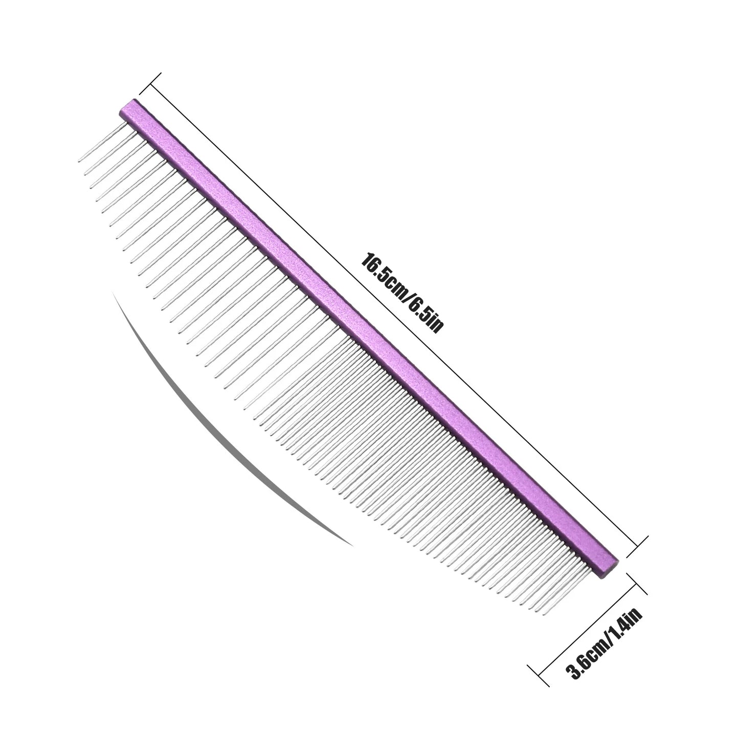 Pet Moon Comb – Stainless Steel Thin Teeth Grooming Comb for Cats & Dogs