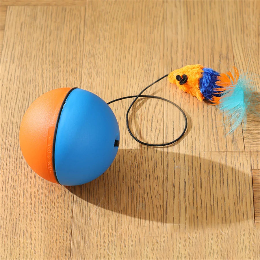 Battery-Operated Interactive Cat Toy – Rolling Ball with Tracking Mouse