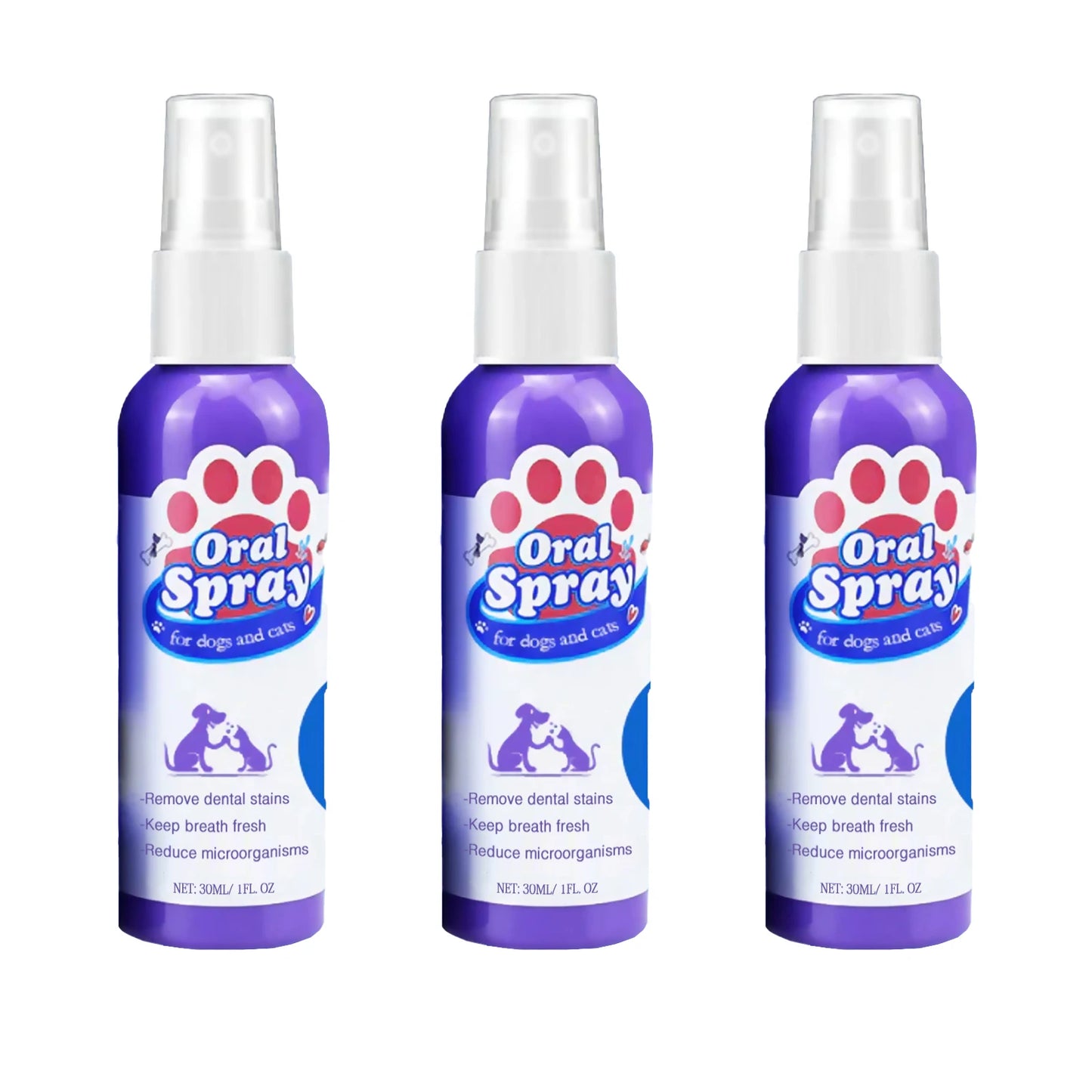 Oral Care Pet Spray – Tartar & Plaque Remover, Breath Freshener, No Brush Needed (30ml)