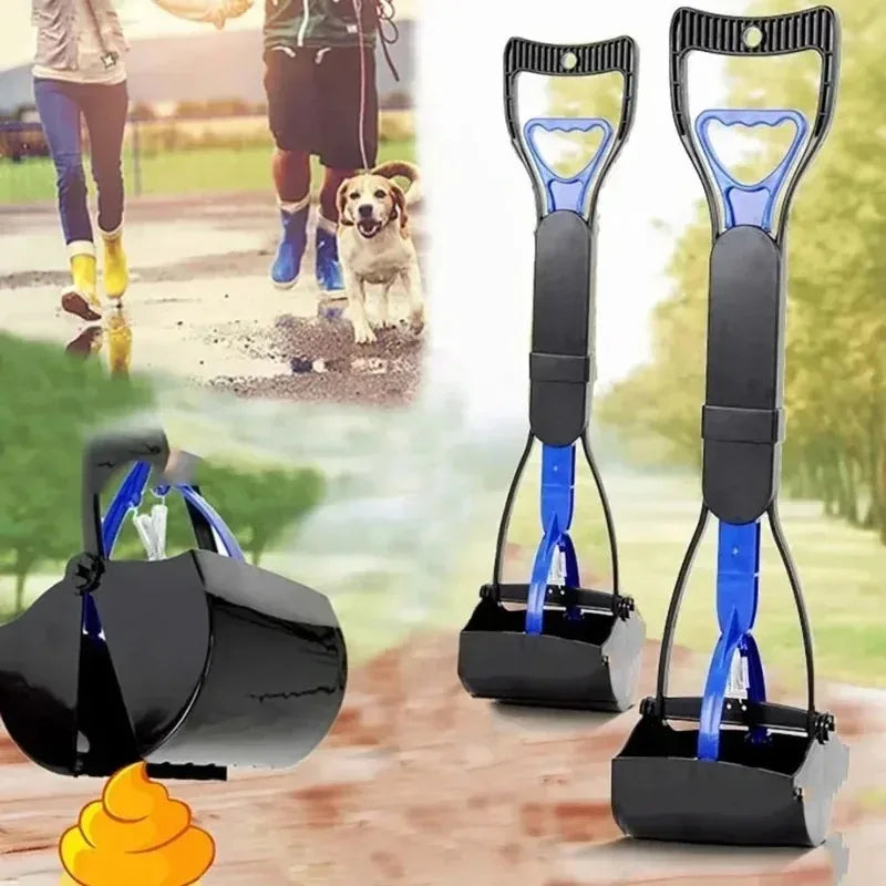 Long Handle Poop Scooper – Folding Waste Cleanup Tool for Dogs