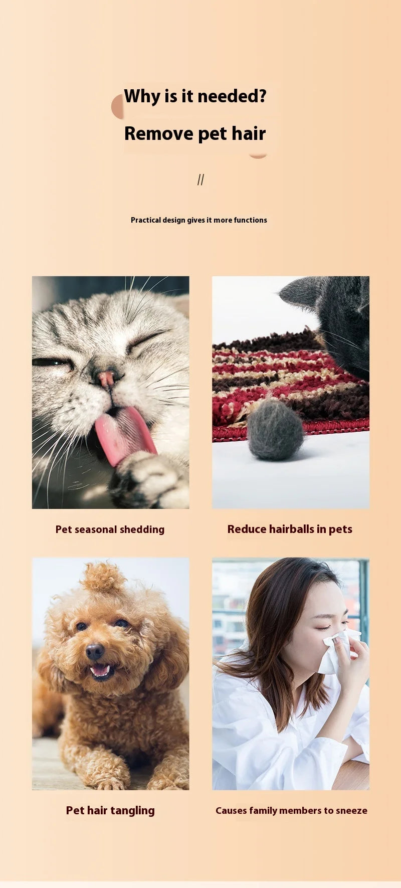 Fine-Tooth Pet Comb – Solid Wood Anti-Static Grooming Tool for Cats & Dogs